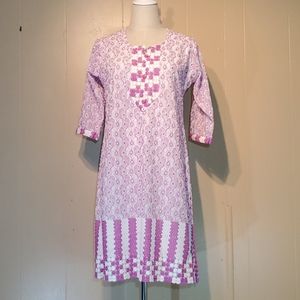 Kaira Purple & White Tunic